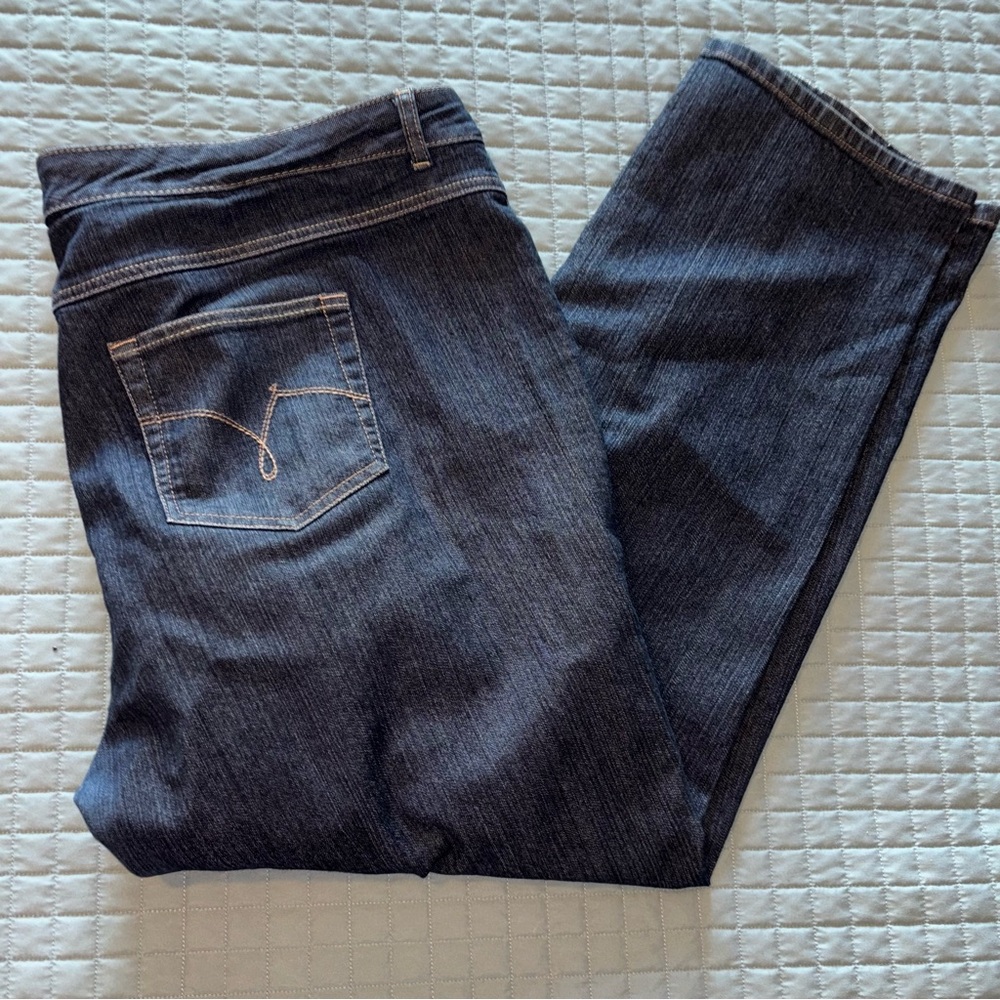JMS Womens Just My Size Blue Jeans Classic Tapered Dark Size 24W - (C1825C)